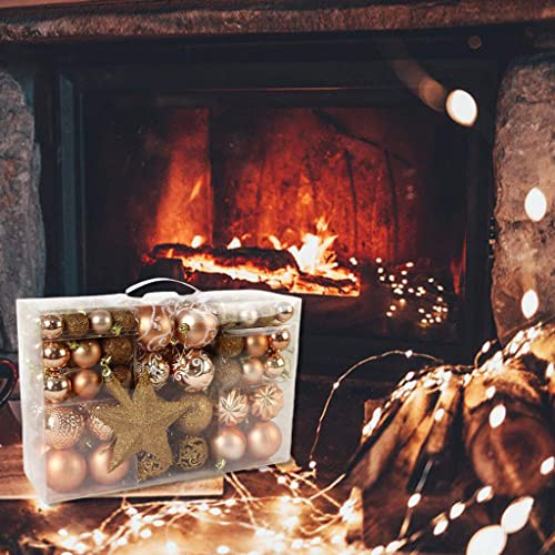 harayaa 100 Peças De Decoração De Árvore De Natal Para De Festa, Tamanho Real, Rosa Dourada