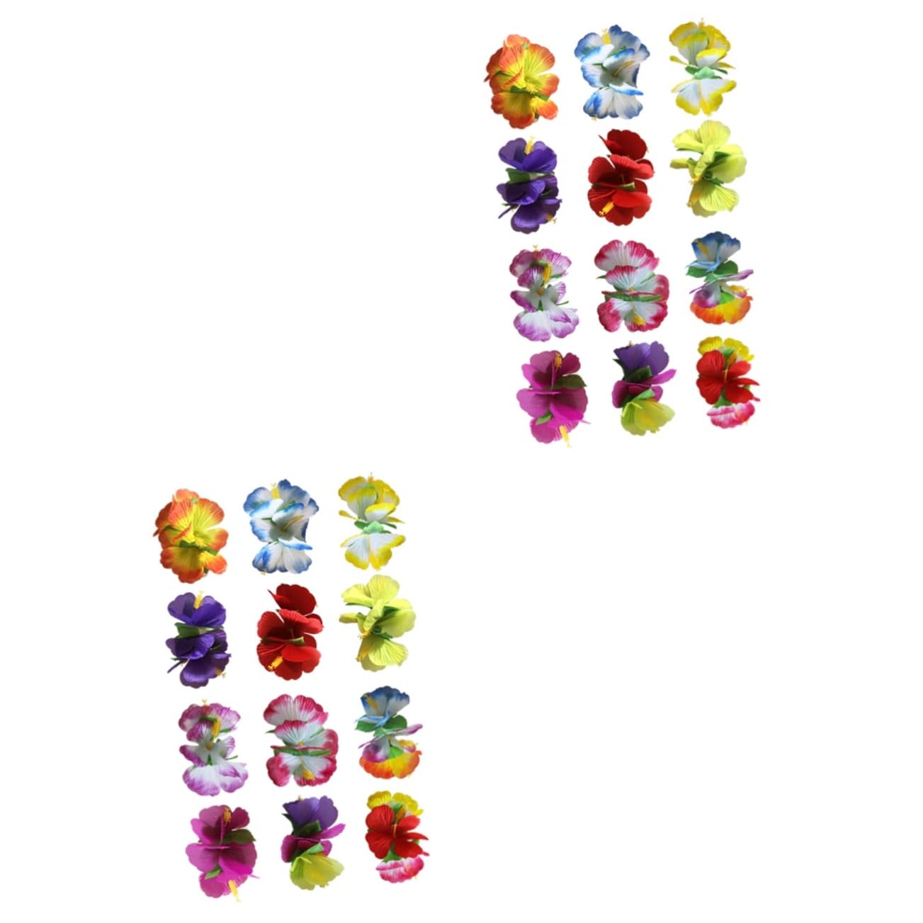 FRcolor Hawaii Blumen-Clips 24 Stück - 12 Bunte Farben Für Haare & Deko