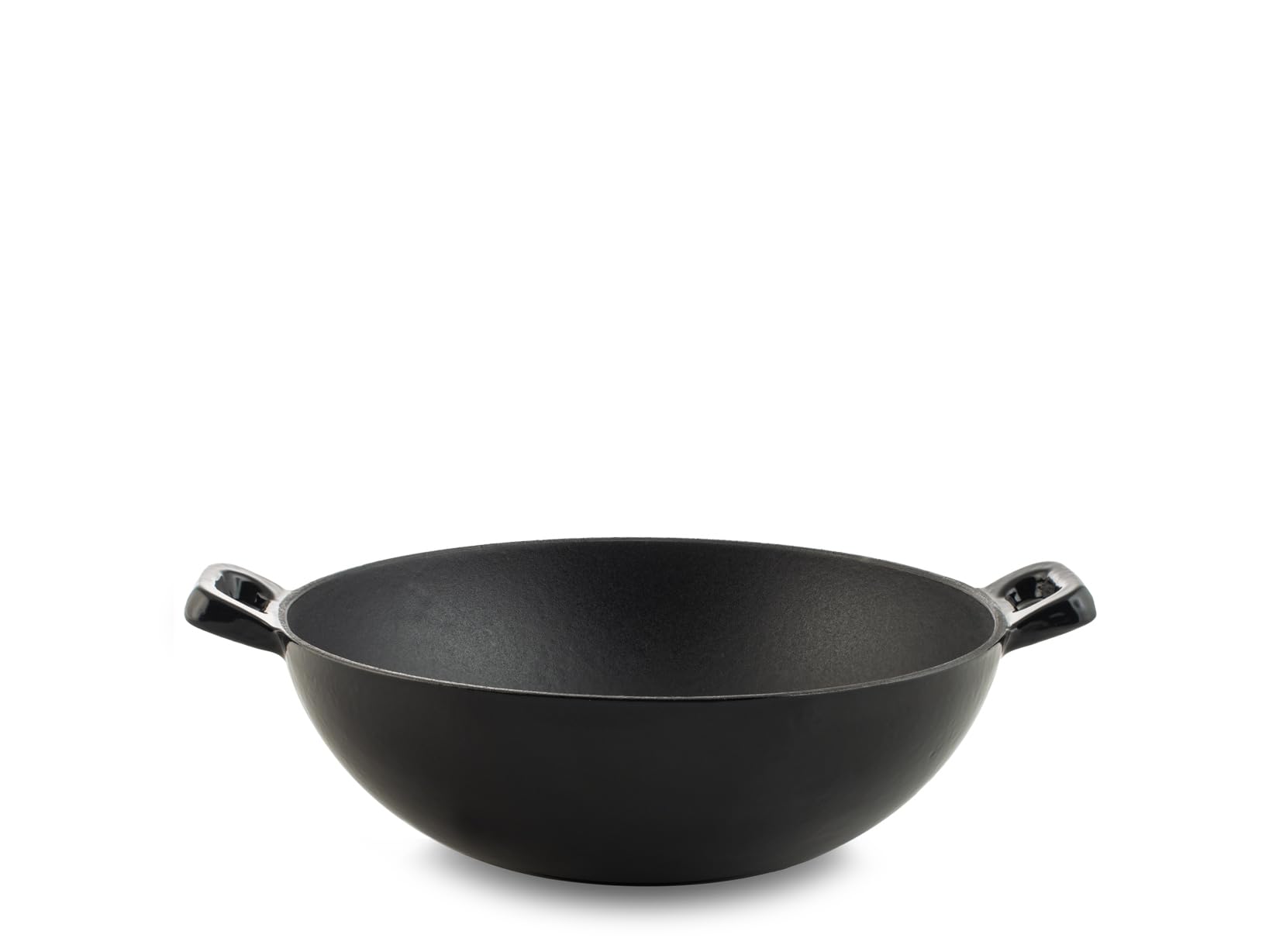 H&H Wok aus emailliertem Gusseisen, 24 cm, mit 2 Griffen – kompatibel mit Induktion und allen Herdarten