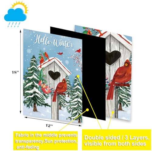 Cdlong PLC24 Seasonal Garden Flags Set Of 12-Double Sided 12 X 18 Inch Outside Yard Flags, Small Garden Flags For Outside, Holiday Garden Flags For All Seasons, Fall Winter Halloween Christmas Outdoor Flags thumb #1