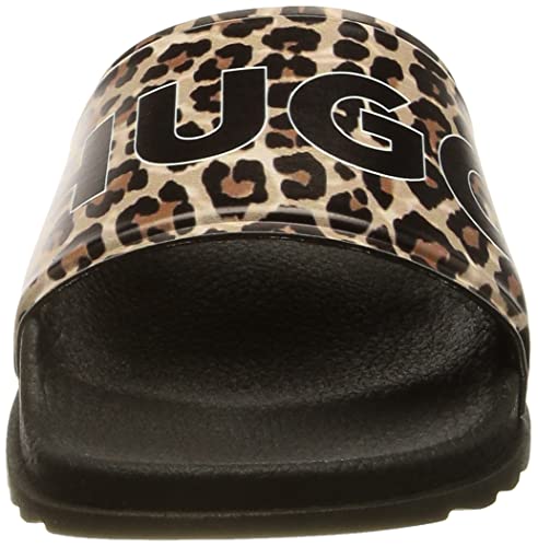 Leopard Print Strap Logo Sandals, Open Miscellaneous970, 24.0 cm2