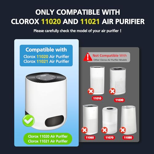 Image of 12020 Filter Replacement Compatible with Clorox Tabletop Air Purifier model # 11020 and Clorox Tabletop Smart Air Purifier model # 11021, 12020 HEPA Filter with 200 Sq. Ft. Capacity, 2 Pack