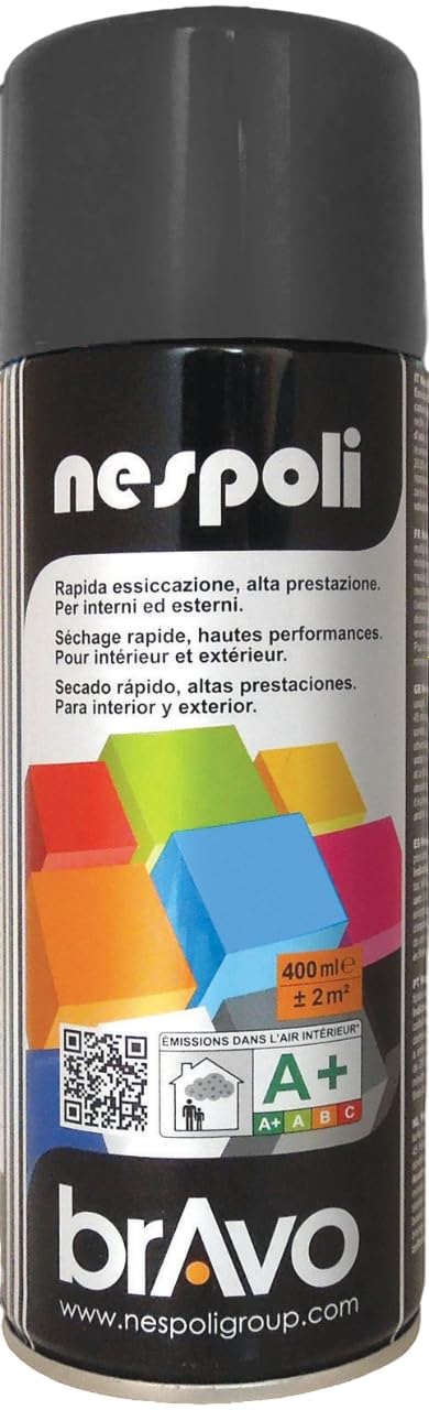 NESPOLI Aérosol Peinture Gris Foncé RAL 7016 400 ml Gris Anthracite