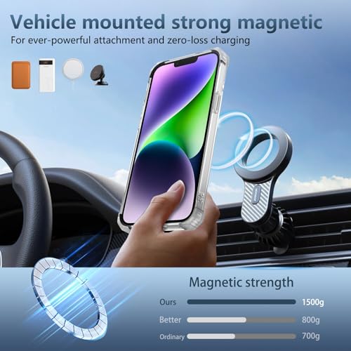 Image of Cubix Back Cover Case for iPhone 13 Hard PC + TPU | Metal Ring Kickstand | 1500g Magnetic Hold | 360 Rotating Stand | Military Drop Protection | Air Cushioned Corners