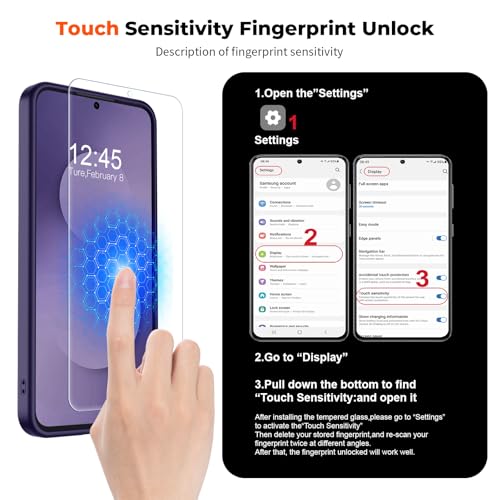 Image of SUPFINE Magnetic for Samsung Galaxy S25 FE Case with Screen Protector, (Built-in Magnets) (Military Grade Drop Protection) Slim Translucent Shockproof Phone Case,Dark Purple