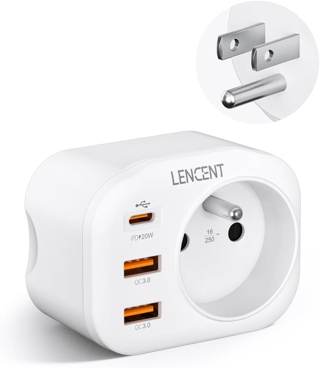 Pack De 2 Adaptateurs De Voyage UK Vers USA/Canada/Mexique - Avec 2 Ports USB - Neuf