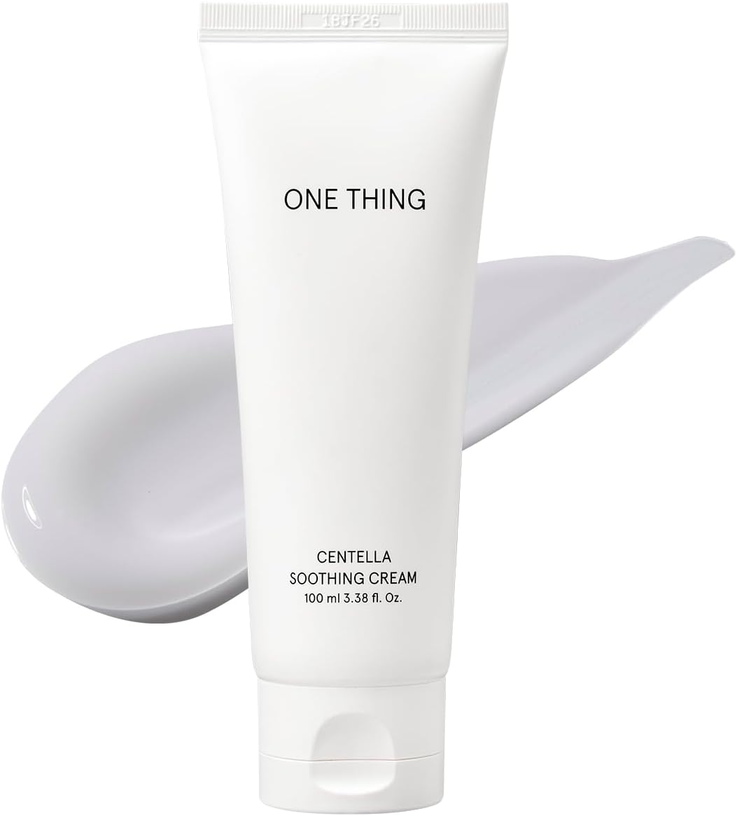 ONE THING Centella Soothing Cream 3.38 Fl Oz | CICA Beta Glucan Hydrating Calming Facial Vegan Moisturizer for All, Sensitive Skin Types, Barrier Redness Irritation Relief | Korean Skin Care