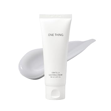 ONE THING Centella Soothing Cream 3.38 Fl Oz | CICA Beta Glucan Hydrating Calming Facial Vegan Moisturizer for All, Sensitive Skin Types, Barrier Redness Irritation Relief | Korean Skin Care