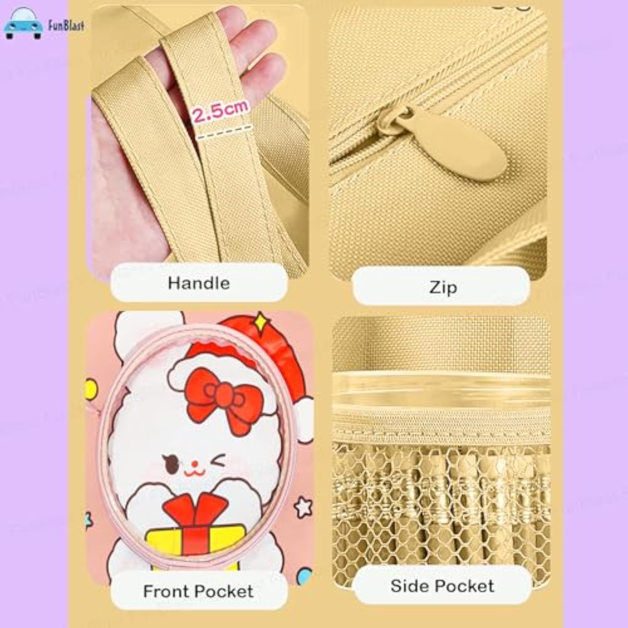 Multi-Purpose Canvas Carrying Tote Bag with Key Ring