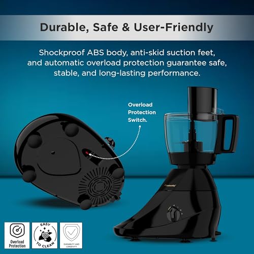 Image of Butterfly Vertex 750W Mixer Grinder+Food Processor | 3 SS Jars, 1 Juicer Jar & 1 Food Processor | Atta kneaker & Veggie Chopper