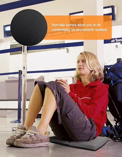 Image of FASTMOMENT Airplane Seat Cushion Portable Travel Cushion for Comfort Foldable Stadium Pad with Breathable Fabric Seat Pad Perfect for Long Flights, Office, Bleacher, Camping