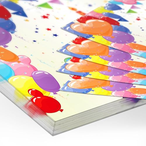 Bayson XX230905009-DPP50-JP 50 Pieces Happy Birthday Paper Placemats Disposable Durable Colorful Cake Gifts Flags Balloons Place Mats Great thumb #2