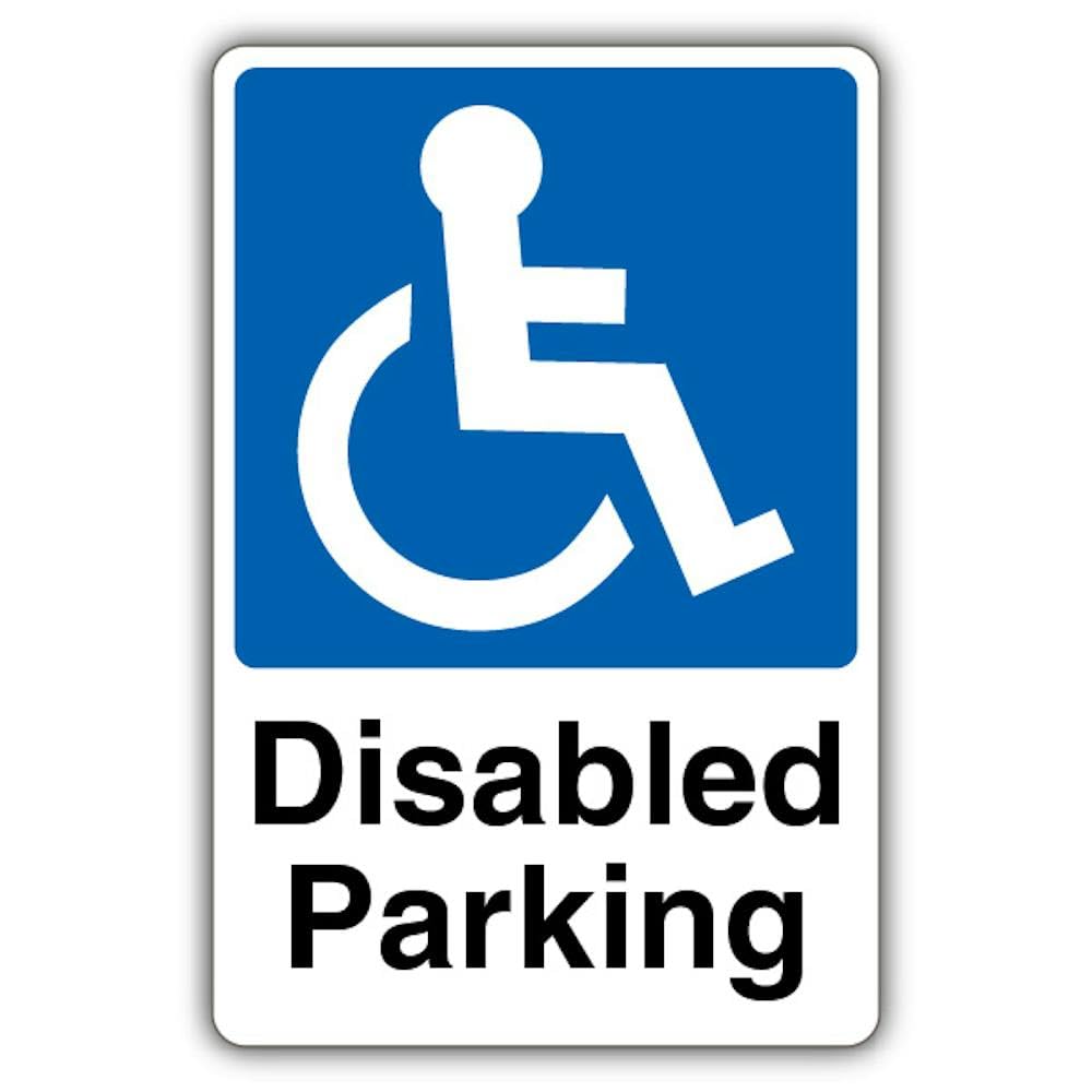V Safety Disabled Parking Safety Sign - 200 x 300 mm - 3mm Aluminium Composite