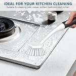 SetSail Dish Brush Set of 3 with Bottle Brush, Dish Scrub Brush with Long Handle Deep Cleaning Handle Brush with Scraper Tip for Kitchen Sink Dishes Bottle Cup Pot and Pans Tile Lines, Black - Image 3