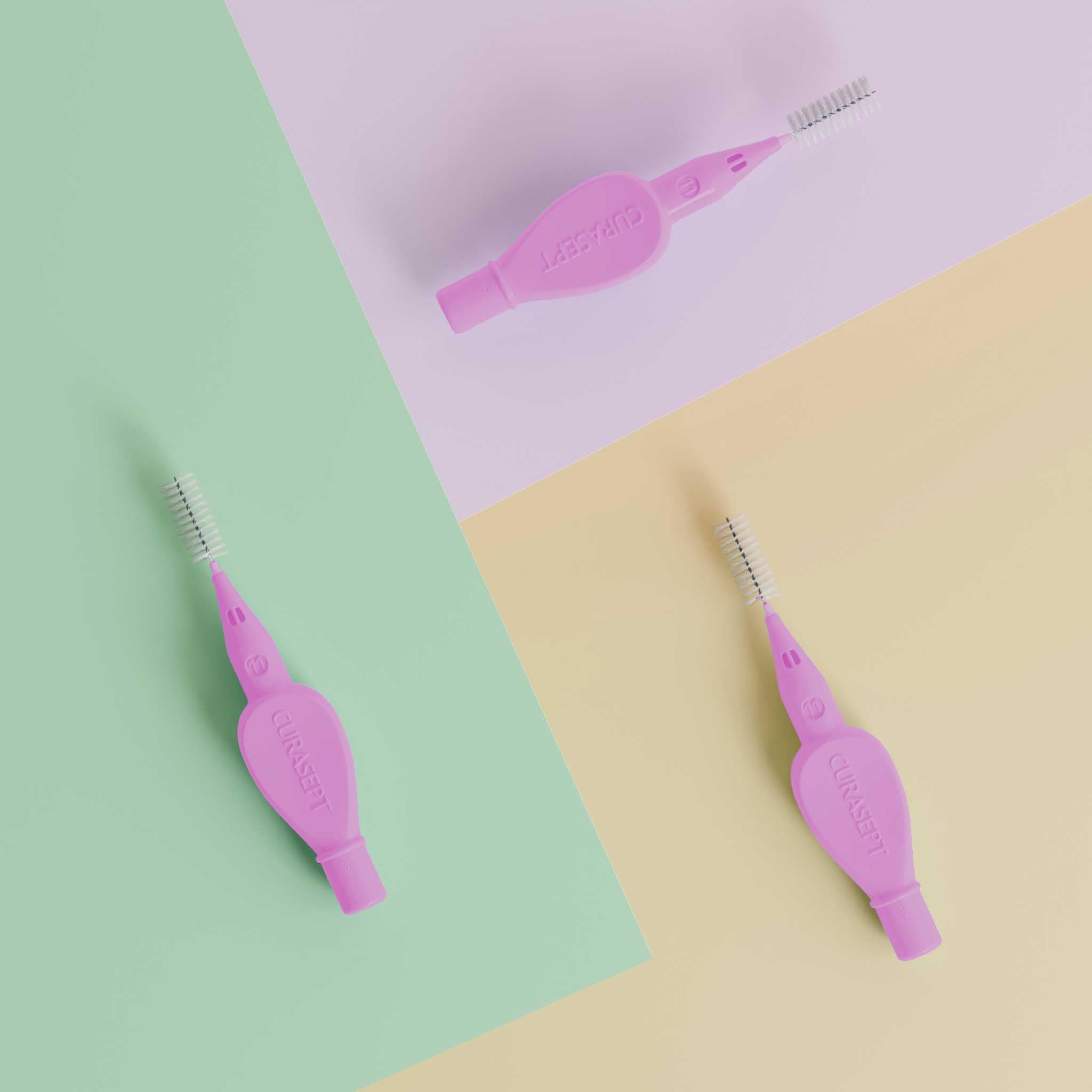 CURASEPT Scovolini Dentali Originali | Spazzolini interdentali Proxi T10 (filo 1 mm) | Fucsia | Pulizia Profonda della Placca | Setole Nylon Ultra-flesse, Manico Ergonomico | 6 pz x confezione