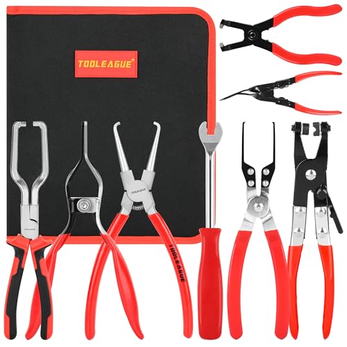 Image of TOOLEAGUE 8Pcs Fuel Line Disconnect Pliers Set,Hose Pipe Clamp Clip