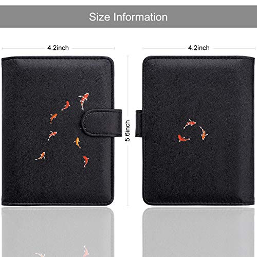 Image of WALNEW Passport Holder for Travel, RFID Passport Cover Wallet for Women Men, PU Leather Passport Book Card Holder Case with Pen (Buckle Closure, Buckle-Carp)