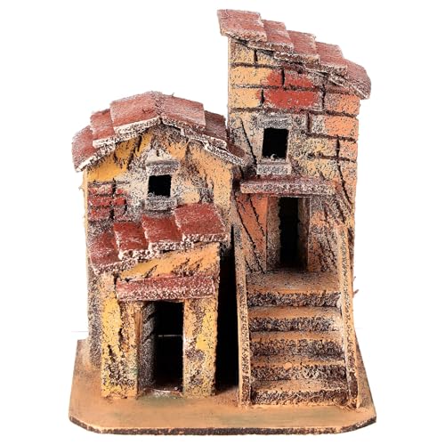 Holyart Crèche Napolitaine: Couple Maisons liège crèche napolitaine 15x10x10 cm pour santons 3 cm