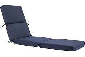 74 Inch Outdoor Patio Lounge Chaise Cushion - Water Resistant, Foldable for Easy Storage