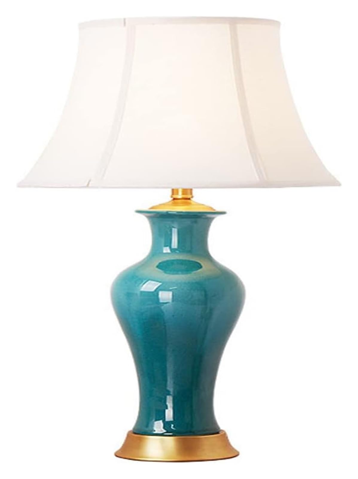 SGKOMN Ice Crack Ceramics Table Lamp American Style Bedroom Bedside Lamp Vase Bedroom Desk Lamp Large Table Lamps,For Living Room