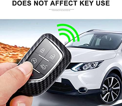 Miniatura 6 de Funda para llavero Cadillac con patrón de fibra de carbono para Cadillac Escalade CT5 CT6 5 6 botones 2022-24 2025