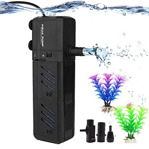 ZEETOON Aquarium Water Pump with 2 Artificial Plants 2 Nozzle 1 Boost Oxygen Hose, Fish Tank Filters ZEETOON Aquarium Water Pump with 2 Artificial Plants 2 Nozzle 1 Boost Oxygen Hose, Fish Tank Filters