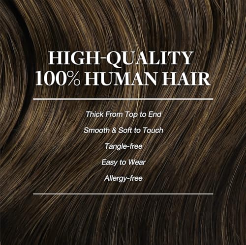 Image of GOO GOO Clip in Hair Extensions Real Human Hair Brown Remy Extensions