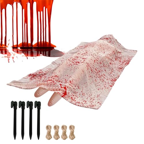 Cadáveres tumbados de Halloween – Cuerpo de accesorios de Halloween, adorno espeluznante de casa embrujada | Accesorios de miedo de Halloween al aire libre, decoración de casa embrujada más