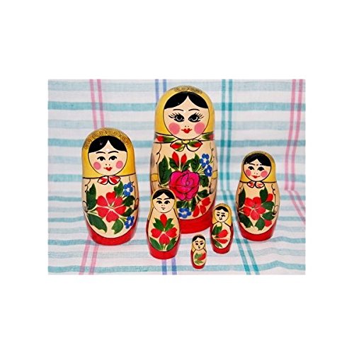 Amazon | ロシア伝統柄のマトリョーシカ ロシヤーノチカ 6個組