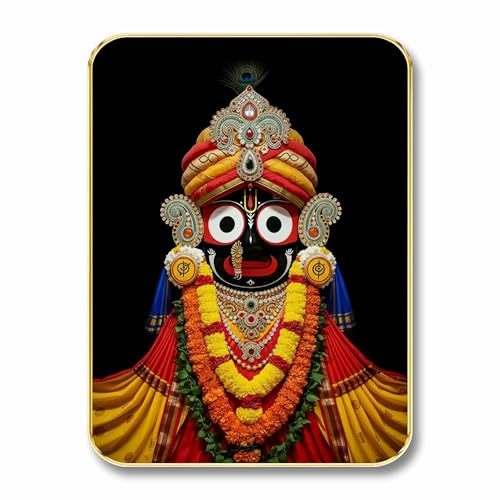 Image of SAF Lord Jagannath Wall Art with Table Top Stand & Wall Hanging Hole | Jagannath Ji MDF Religious Painting for Home Mandir Pooja Room Office Decor
