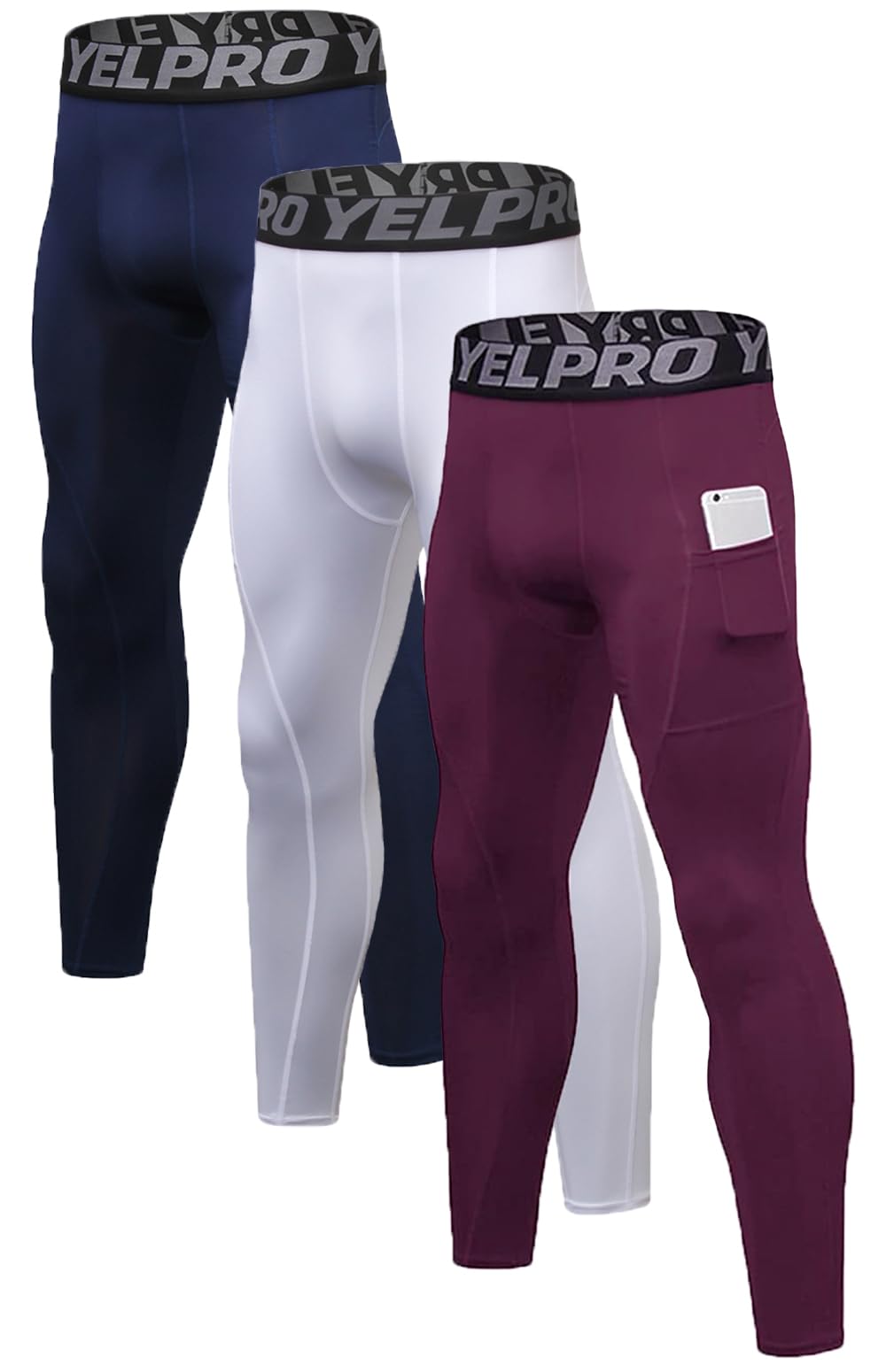 Queerier Men’s Compression Pants Athletic Running Leggings Workout Tights Quick Dry Base Layer for Basketball Sports