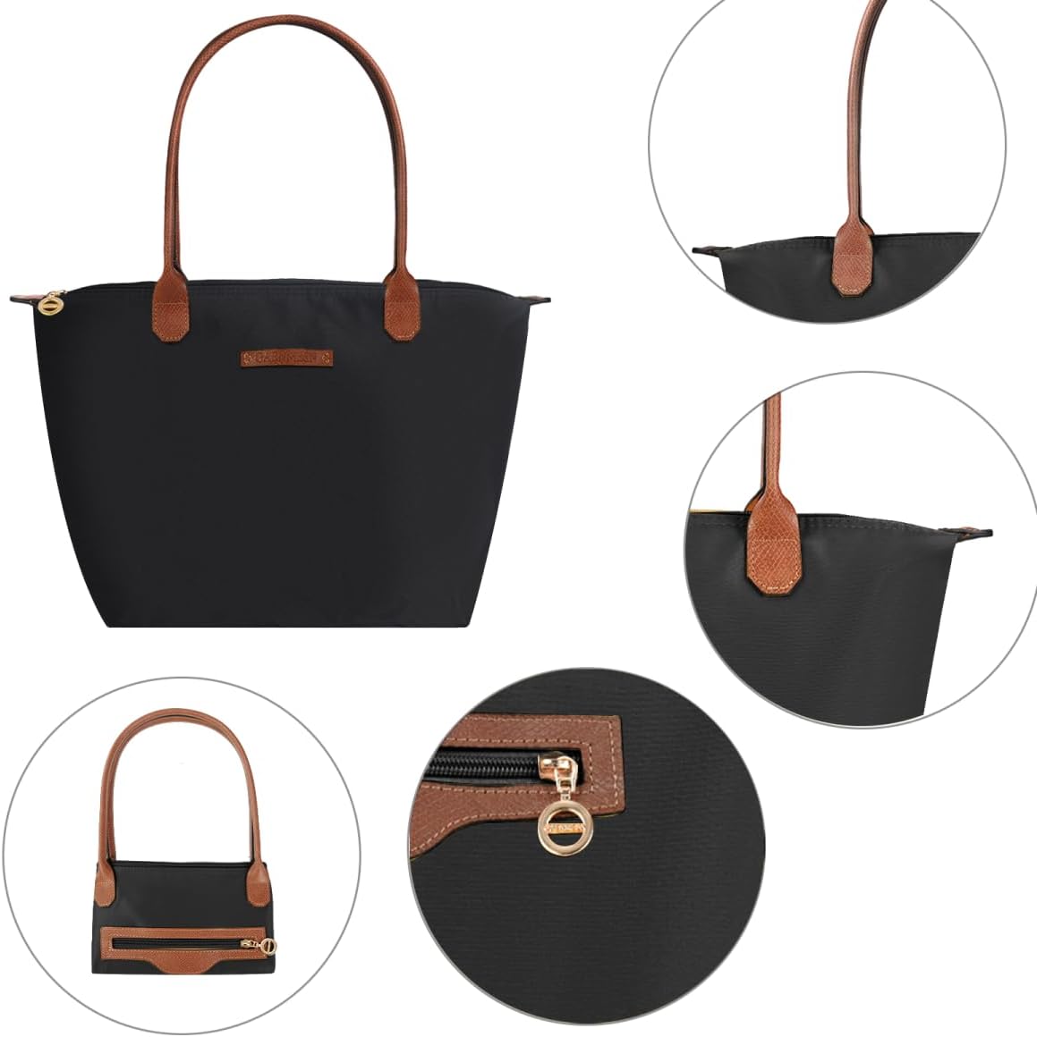 Waterproof Nylon Tote bag for Women Lightweight Designer Handbag with Zipper Stylish and Durable Purse - Image 6