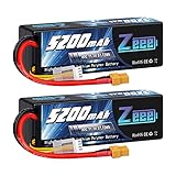 Zeee 3S Lipo Battery 5200mAh 11.1V 80C with XT60 Connector Hard Case Battery for RC Car Truck Tank Boat RC Plane Airplane Quadcopter Helicopter (2 Pack)