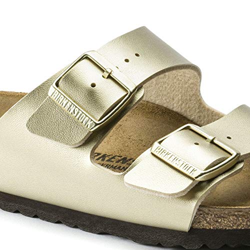 Birkenstock ユニセックス アリゾナレザーサンダル US サイズ: 7-7.5 カラー: ゴールド