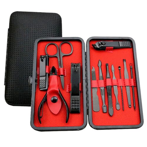 Kit de pedicura de manicura, Kit de cortaúñas profesional acero inoxidable, 7/10/12/15/18 piezas, herramientas completas for manicura