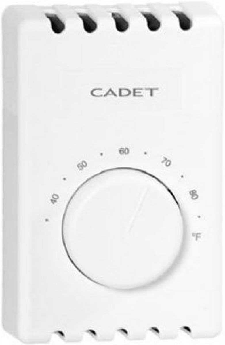 CADET MANUFACTURING CO 08121 White Single Pole Thermostat CADET MANUFACTURING CO 08121 White Single Pole Thermostat