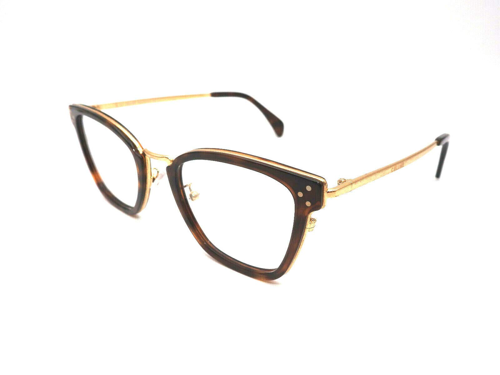 CelineCL50002U - 054 METAL Eyeglass Frame Distressed Gold/Tortoise 51mm