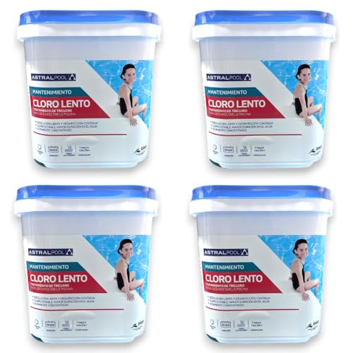 Piscival Pack 4 Cloro Lento en tabletas 250g 5 KG
