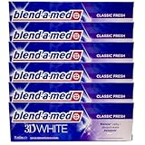 blend-a-med 3D White Extra Fresh Zahnpasta, Whitening & Frische, entfernt Verfärbungen, für weißere Zähne, langanhaltende Frische, Vitalizing, 6 x 75 ml Vorratspack