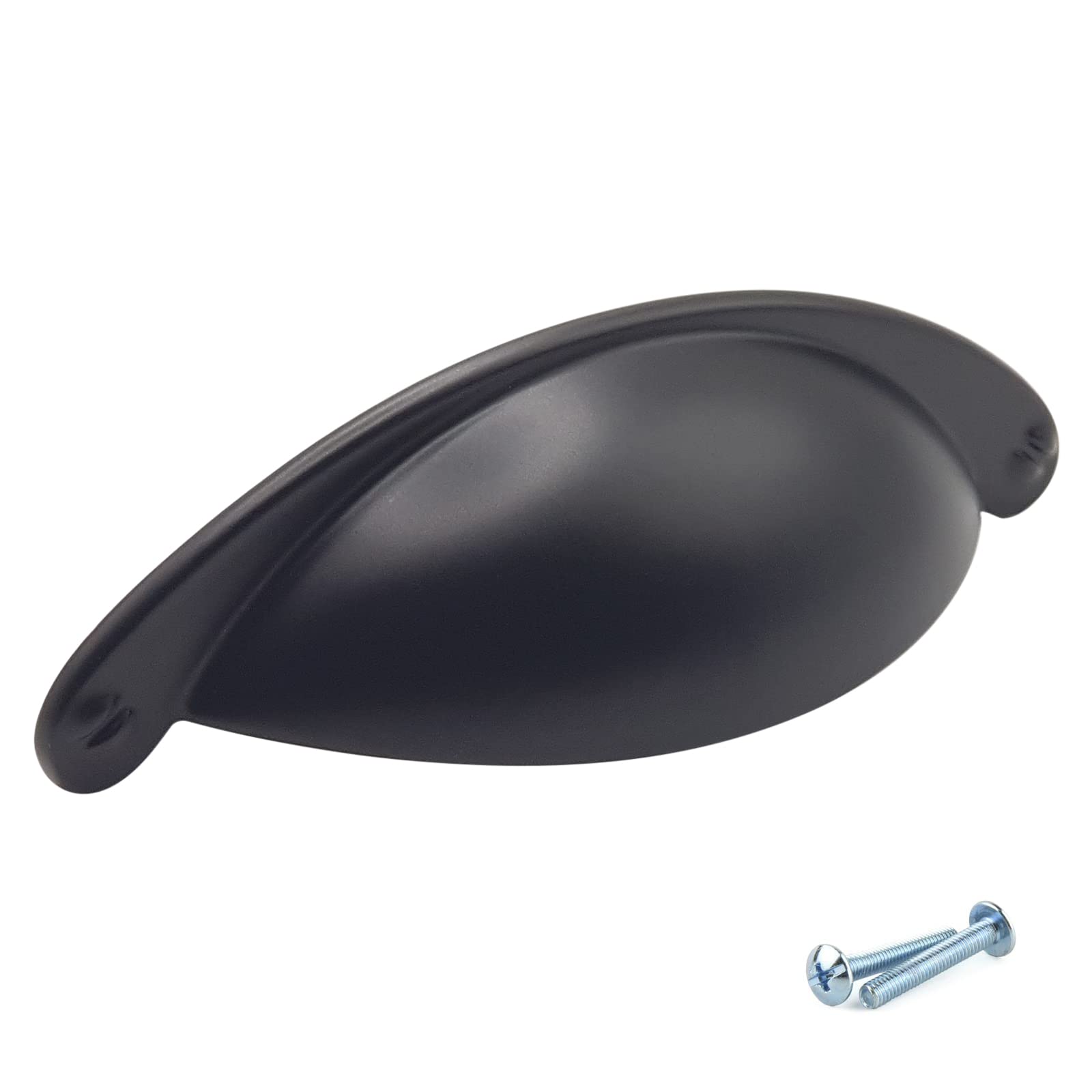 M4TEC Cup Kitchen Cabinet Door Handles Bedroom Furniture Black Pull Handles for Kitchen Cupboards, Cabinets, Drawers and Wardrobes Handles - VD9 Series, 64mm