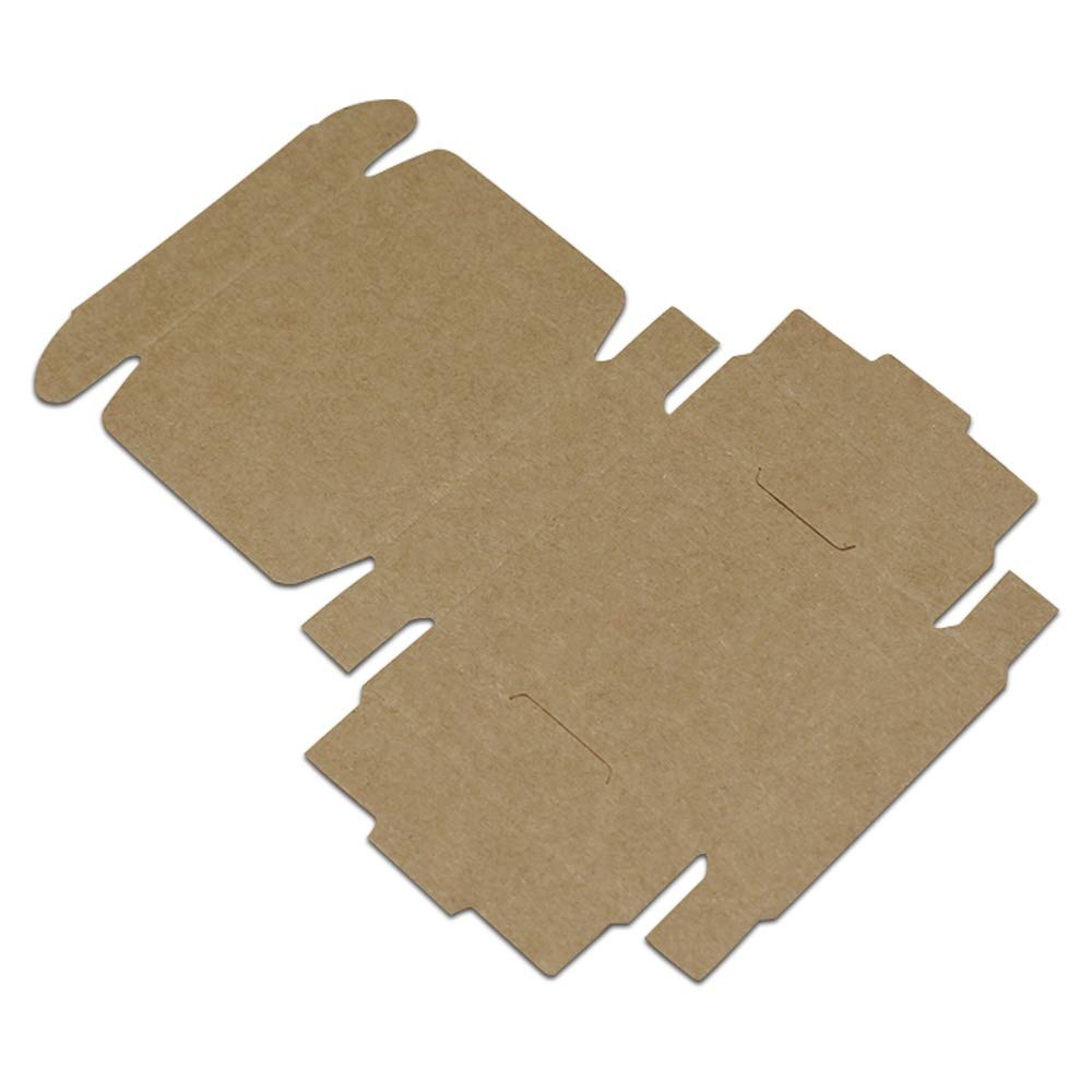 600 sztuk Retro Prezent Pakuj pudełko Dostawy Brown Kraft Paper Box Opakowania dla Candy Chocolate Jewellery Magazynowe Favors Favors(5.5x5.5x2.2cm)