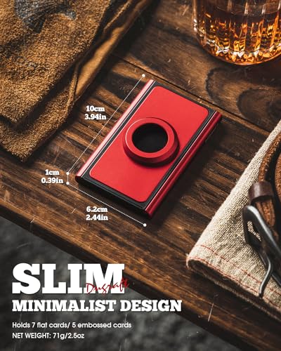 DUGRAFT Airtag Credit Card Holder Slim Pop Up Mens Wallet RFID Blocking Metal Bank Card Case Holds 5-7 Cards2