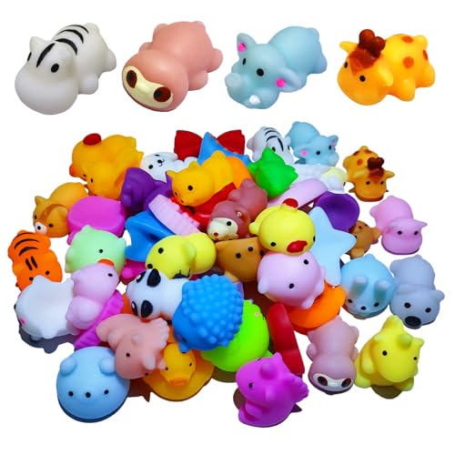 50 Piezas(Entrega aleatoria) Mochi Squishy, Juguetes Sensoriales Descomprimidos,Regalos de cumpleaños para niños,Premios de Clase,Goody Bag Filler,Party Favor