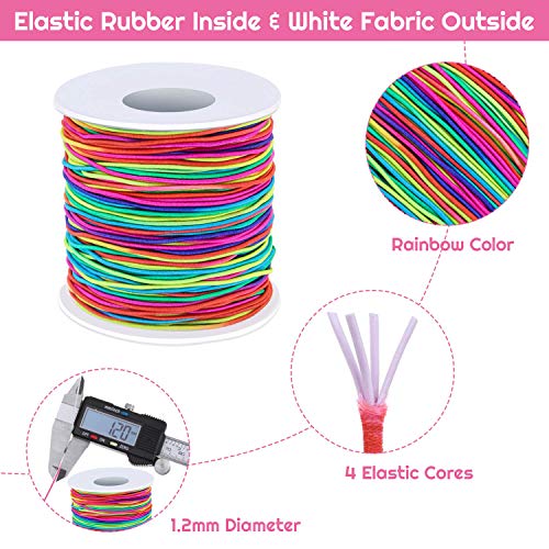 Image of Elastic String for Bracelets, Selizo Bracelet Bead String Elastic Cord for Bracelets, Necklace, Beading, Jewelry Making and Braided Hair Styling (1.2 MM, 109 Yards, Rainbow Color)