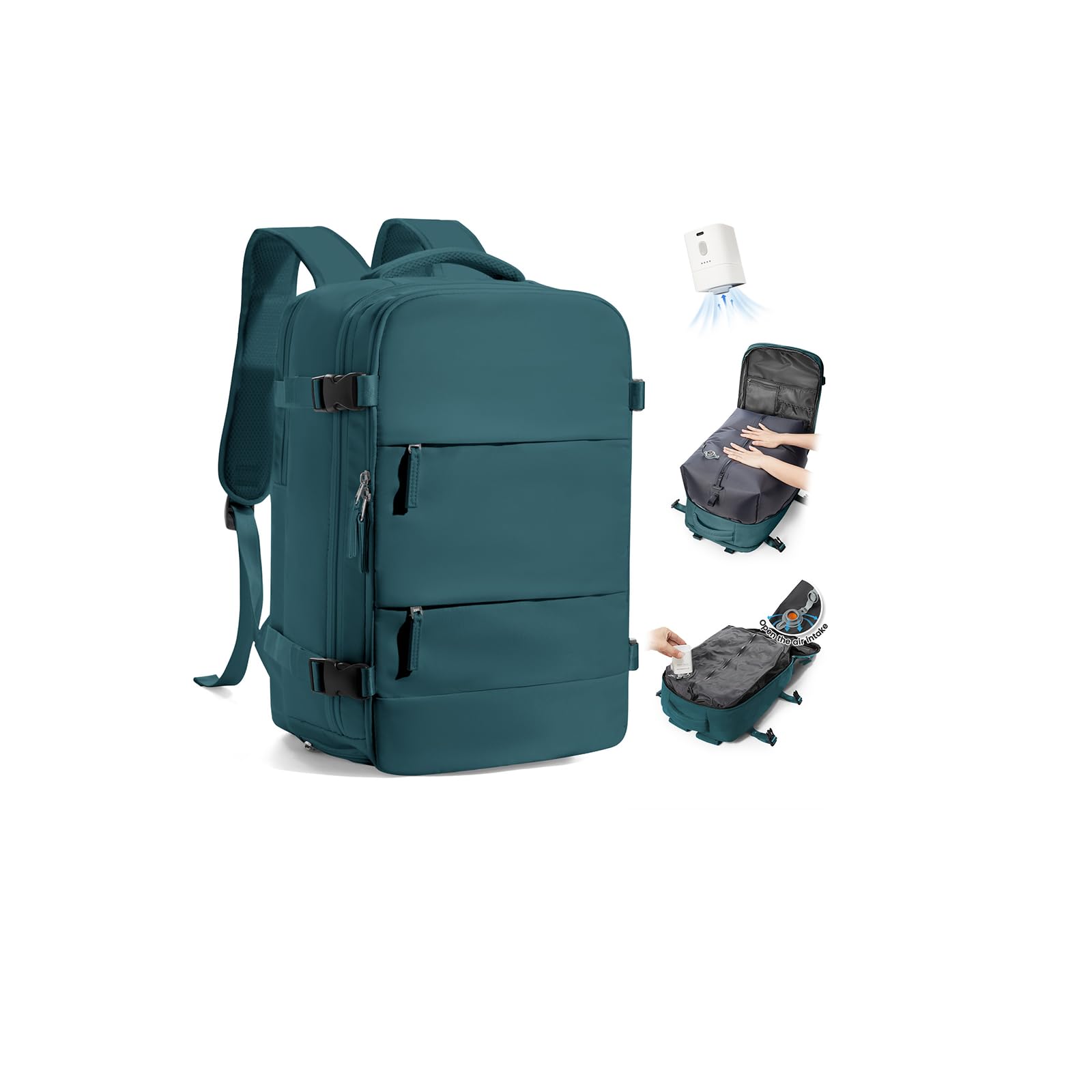 SZLX Zaino Ryanair 40x30x20 Sottovuoto con pompa Zaino da Viaggio 40x30x20 | Bagaglio a Mano 40x30x20 Wizzair Donna Uomo Borsa da Cabina per Easyjet Adatto a Laptop da 14 Pollici Impermeabile per Lavoro