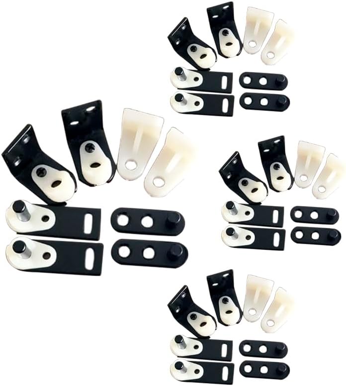 QCAA Cafe Door Gravity Pivot Hinge Set, Double Action, Matte Black, 4 Set (1Set for 2 Cafe Doors), Made in Taiwan