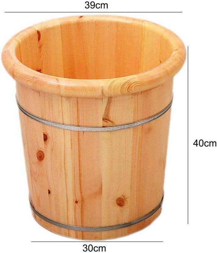 Secchio in legno per pediluvioSecchio in legno per pedicure, vasca idromassaggio per pediluvio con coperchio a ruota, vasca per pediluvio per ammollo dei piedi, secchio per pediluvio con scarico Super