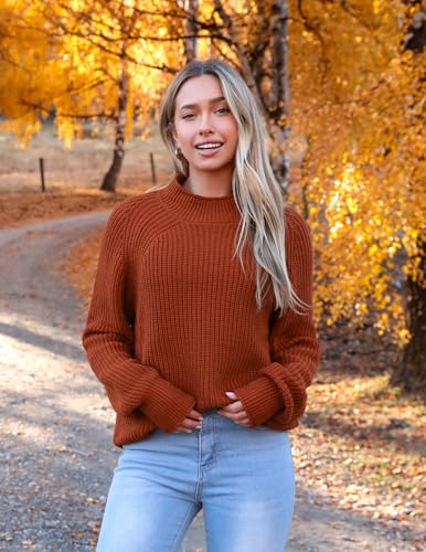 Zeagoo Women's 2025 Fall Turtleneck Sweaters Trendy Loose Long Sleeve Knit Pullover Jumper Tops2