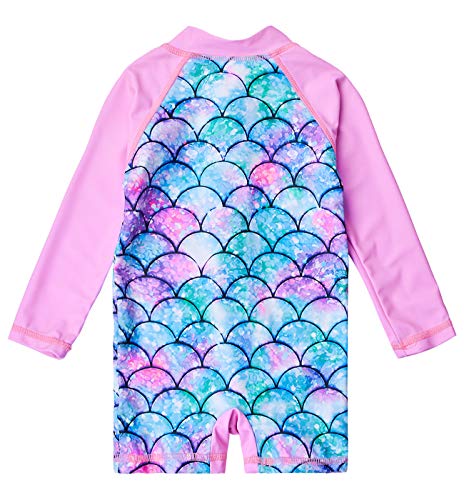 Uideazone Baby Toddler Girl Swimsuit Rashguard Swimwear Upf 50+ Long Sleeve One-Piece Beach Sunsuit 6-12 Months #TOP1