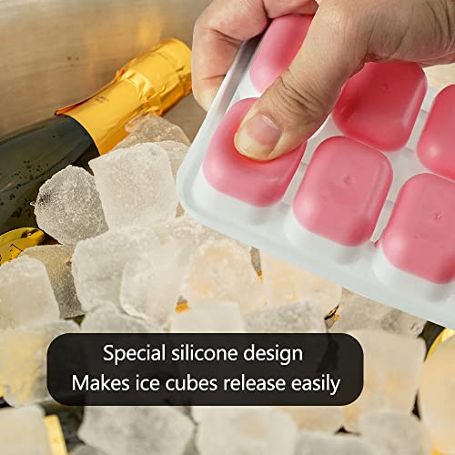 Gvolatee Stampo Silicone Cubetti Ghiaccio, 4 Pezzi con Coperchio per e Impilabile, BPA Free, per DIY Alimenti, Succo, Bevande Ghiacciate - immagine 5